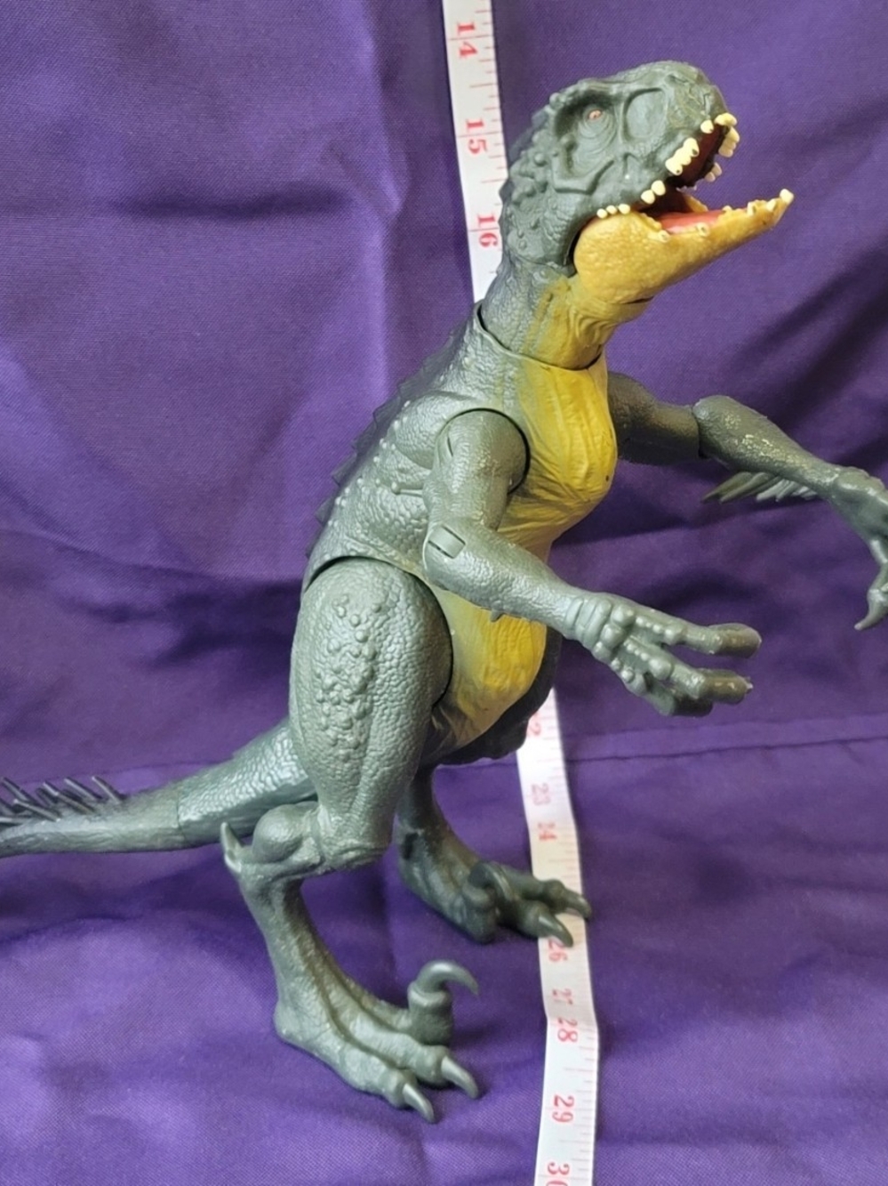 Poseable Green & Yellow Dinosaur Action Figure - Kids Playset